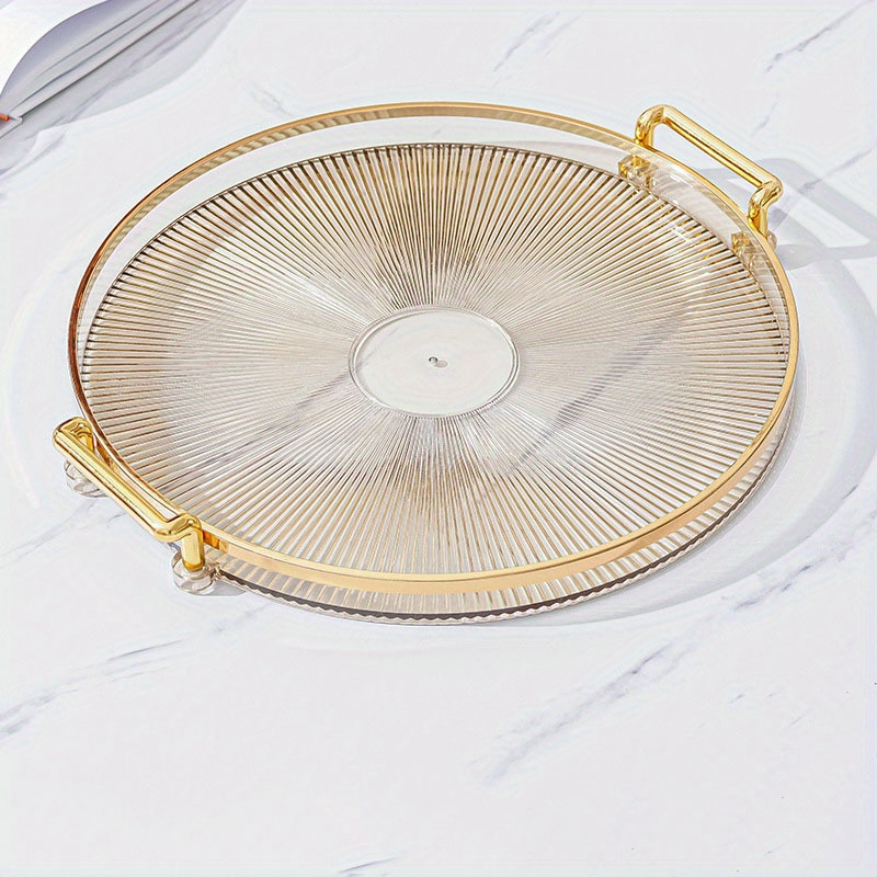 

Elegant Round Plastic Tray For Fruit, Snacks & Jewelry - Perfect For Living Room Decor