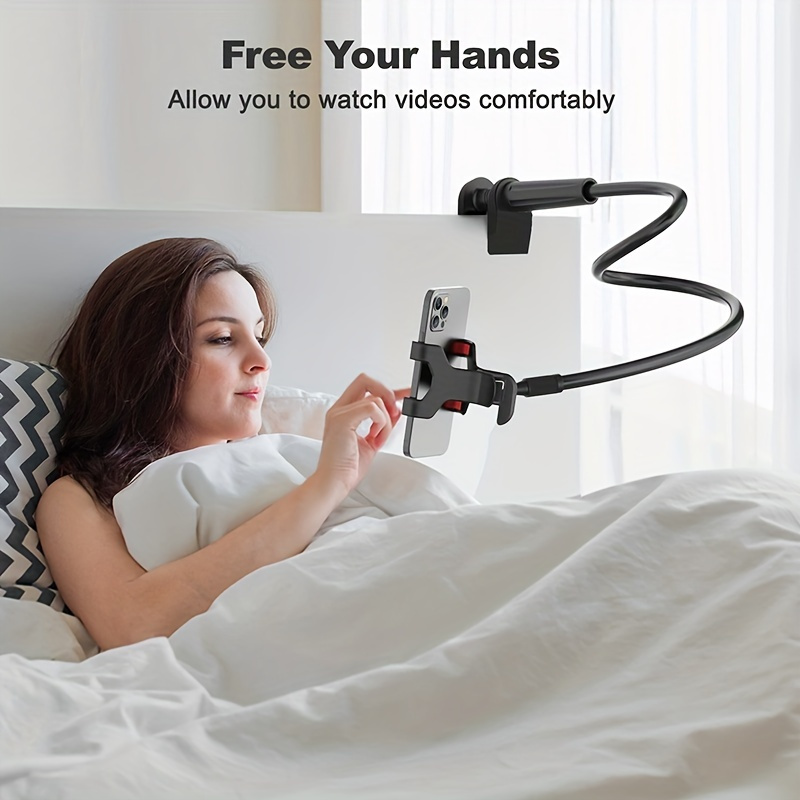 

Flexible Gooseneck Phone Holder, Universal 360° Lazy Bracket, Long Arm Clamp Mount For Comfortable Hands-free Viewing - Durable Aluminum Alloy