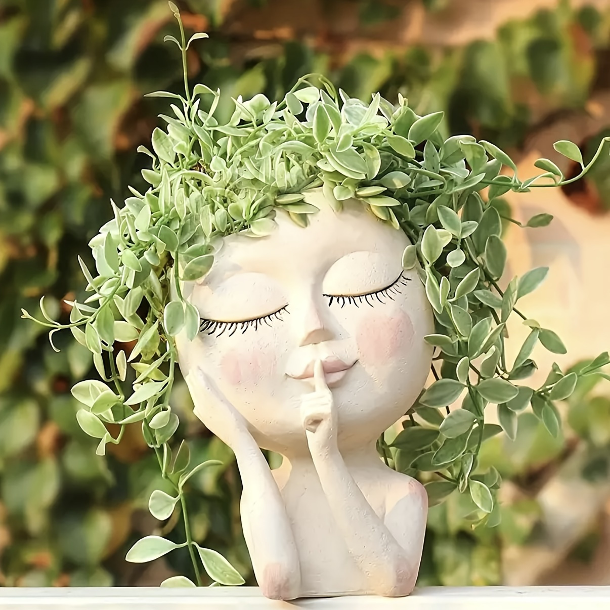 

Resin Shy Girl Planter Head: A Whimsical Home Decor Piece For Any Occasion