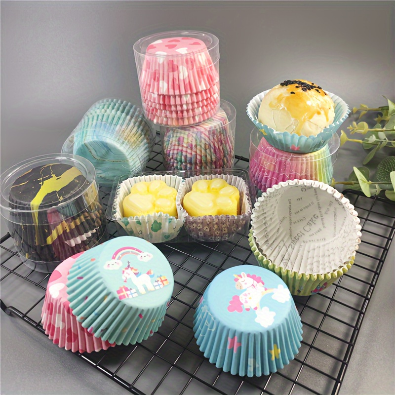 

100pcs Plastic Greaseproof Cupcake Liners - Disposable Paper Muffin Baking Cups For Stylish Presentation