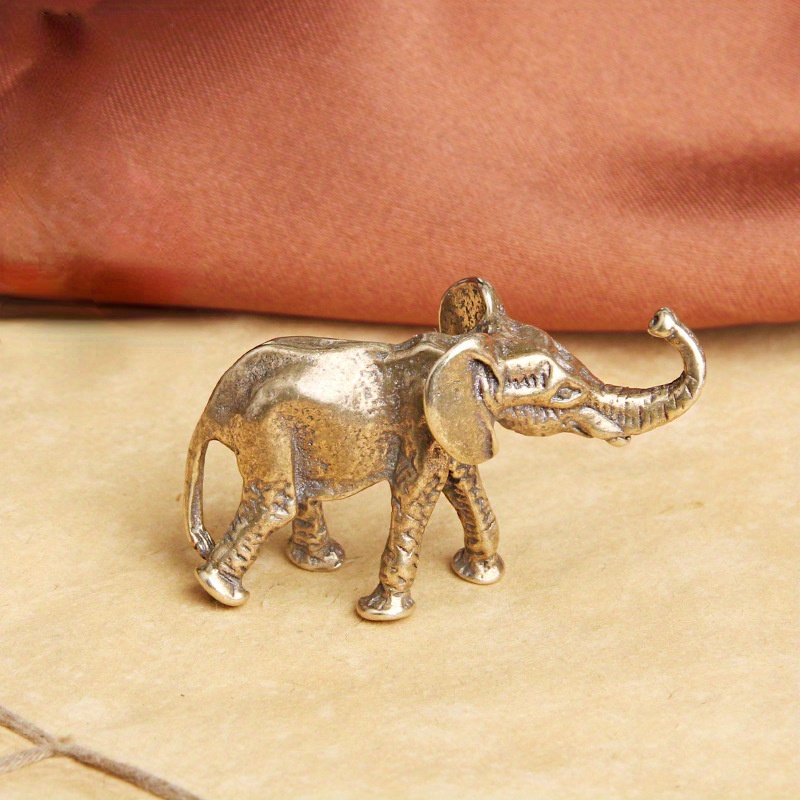 

Vintage Brass Elephant Figurine - Feng Shui Desk Decor, Perfect For Home & Office Elephant Home Decor