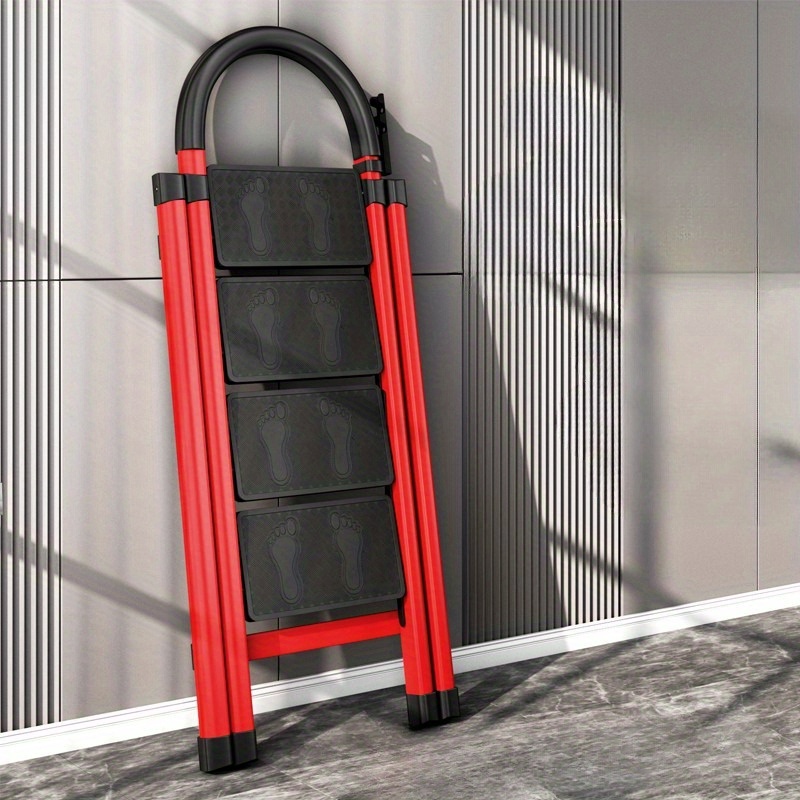 

Versatile Folding Ladder With Chair & Handrail - Portable, Thick Carbon Steel For Indoor/outdoor Use Ladder Foldable Folding Ladders For Home