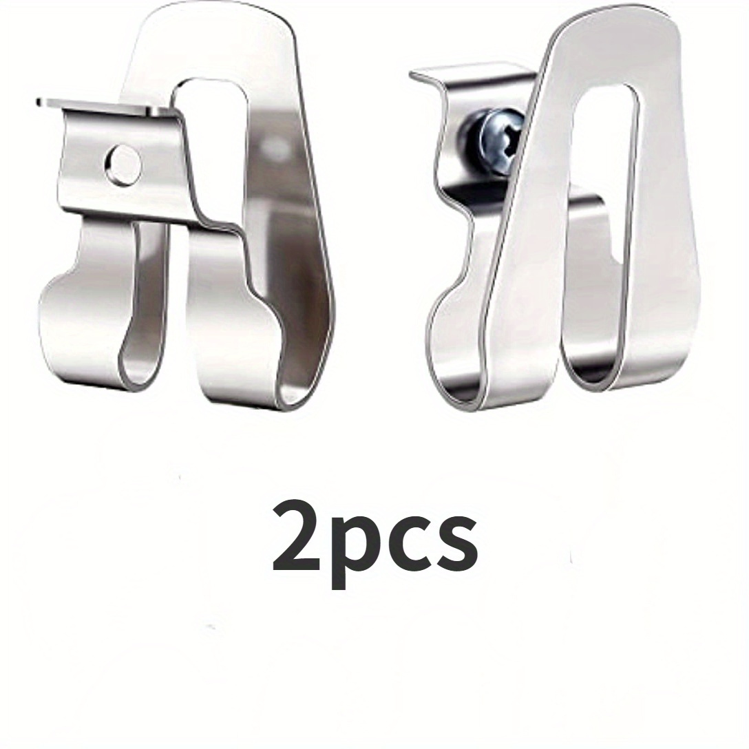 TEMU Lot de 2 crochets de ceinture de tournevis durables en acier inoxydable, fermeture à boucle métallique pour ceintures à outils, accessoires pour