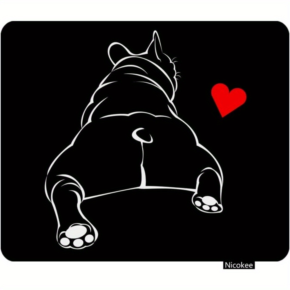 

Non-slip Rubber Gaming Mouse Pad With Cute French Bulldog Design For Computers, Laptops, Office, And Home Use - 9.5x7.9 Inch