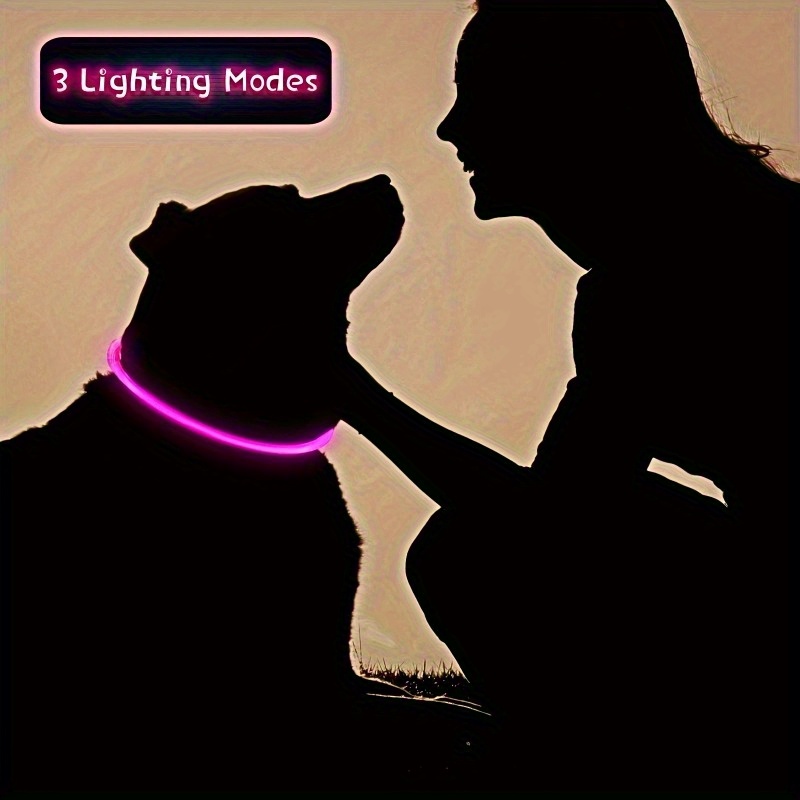 led light collar luminous anti   collar usb rechargeable abs material lithium polymer battery 5