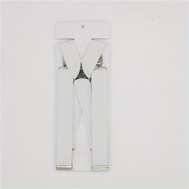 DonDon herenbretels 3,5 cm breed 4 clips van bruin leer in Y-vorm elastisch en verstelbaar - Rhomb bruin