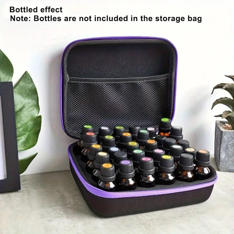

Waterproof Nylon Essential Oil Travel Case - Holds 30 Bottles, Fits 5ml/10ml/15ml, Odorless, Portable Perfume & Nail Polish Organizer