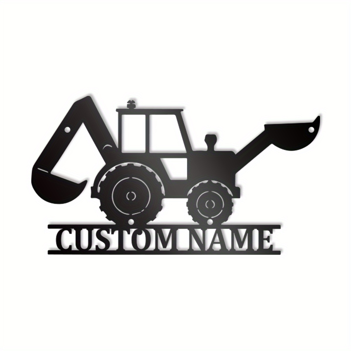 1pc Personalized Excavator Metal Wall Art with Custom Name - Iron Construction Vehicle Decor for Kids Room, Boys Nursery, Home Decoration - Unique Digger Driver Sign