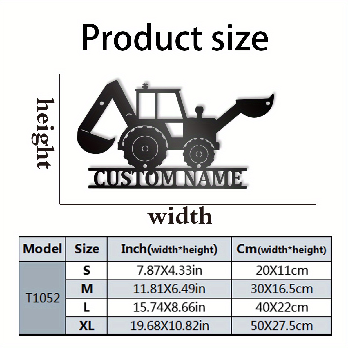 1pc Personalized Excavator Metal Wall Art with Custom Name - Iron Construction Vehicle Decor for Kids Room, Boys Nursery, Home Decoration - Unique Digger Driver Sign
