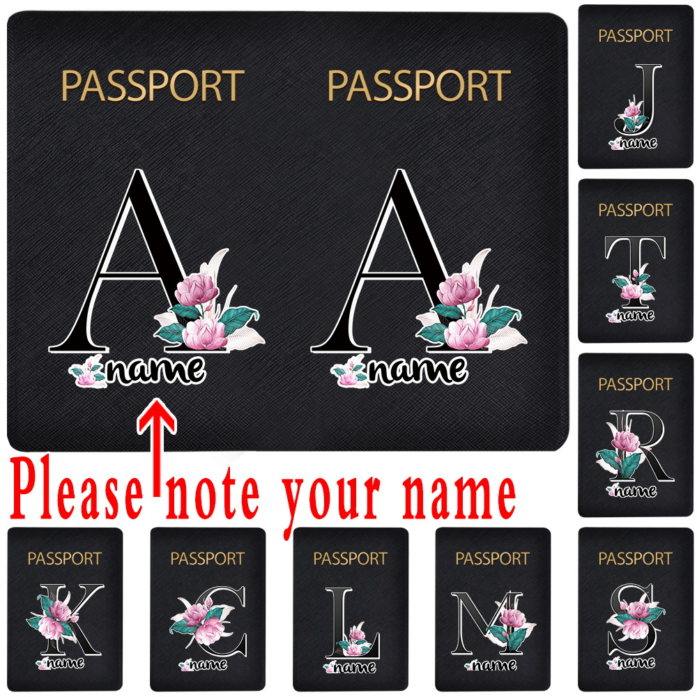 

Customized Floral Name Passport Holder - Ultra Slim Rfid Blocking Leather Wallet, Waterproof Id & Business Card Case With Personalized Options For Travel