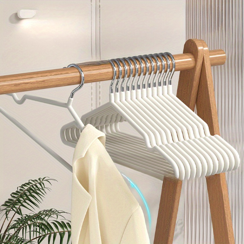 

10-pack Heavy Duty Stainless Steel Clothes Hangers - Non-slip, Traceless Design For Secure Storage & Organization In Bedroom And Bathroom