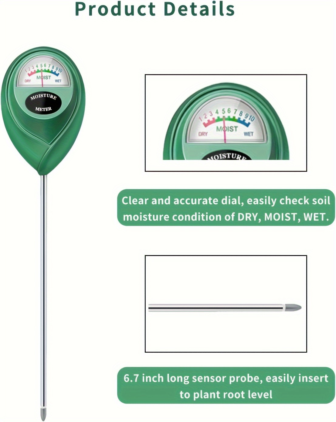 Instant Read Soil Moisture Meter Plant Temu United Emirates
