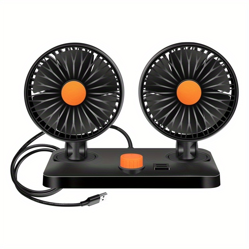 

Summer Usb Car Mobile Phone Charging Double-head Fan