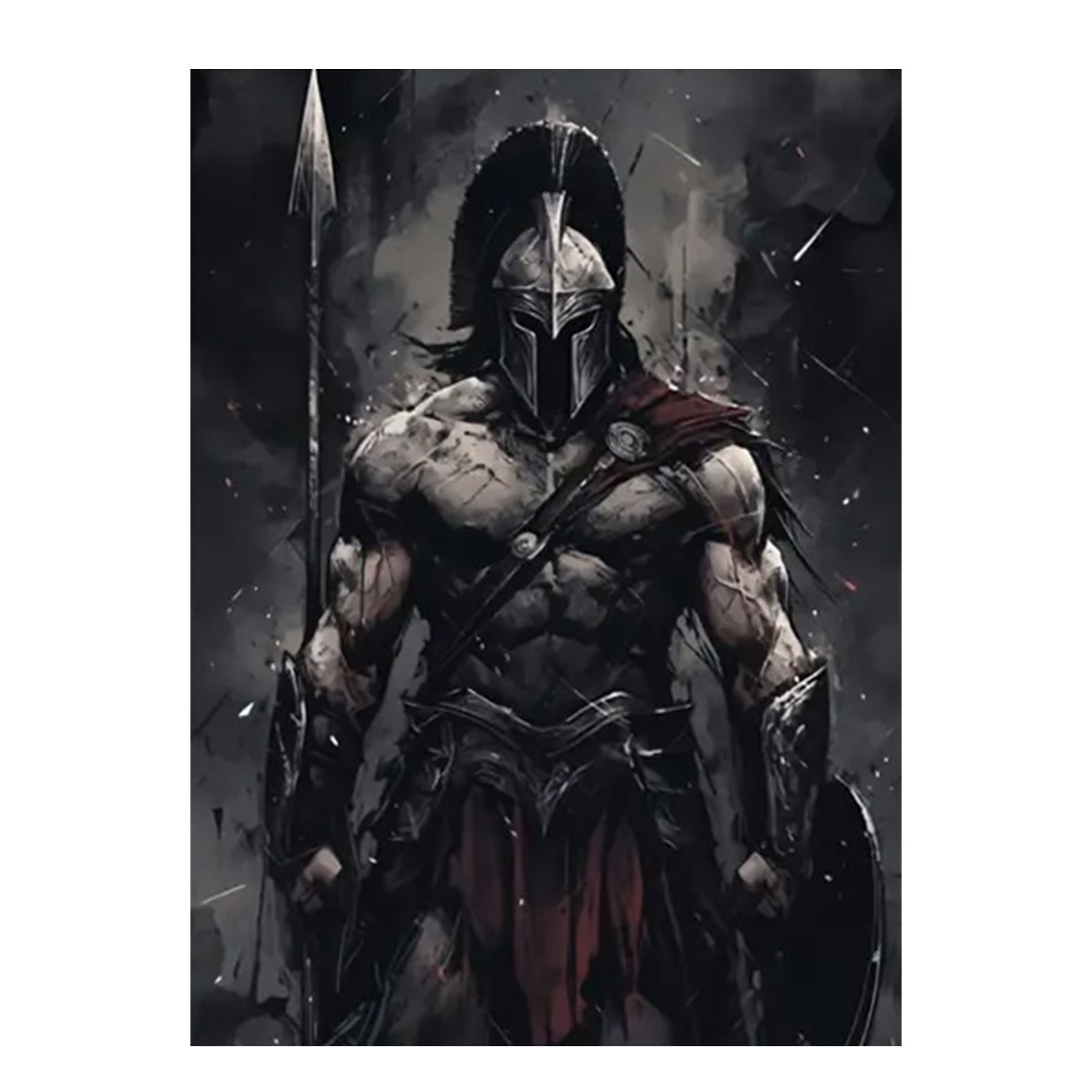 

Spartan Warrior Canvas Poster - 18x12" Frameless Art For Home & Office Decor, Perfect Gift Idea