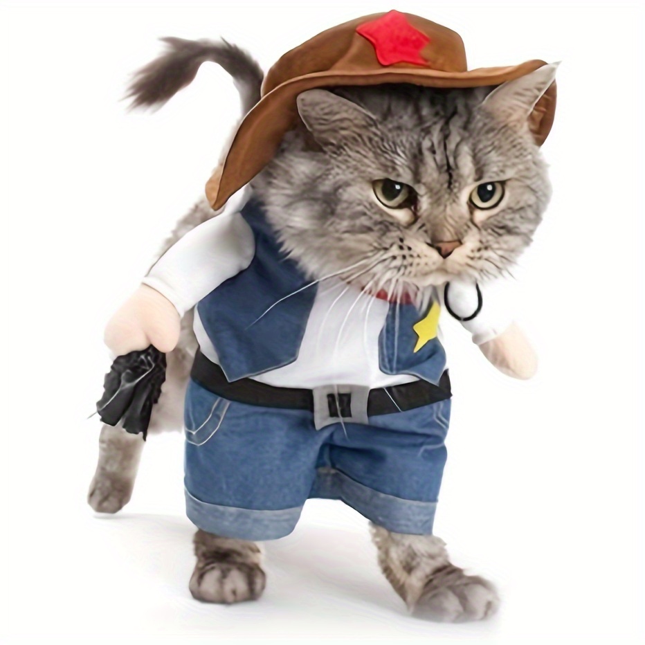 Cowboy-Kostüm Für Hunde & Katzen – Mit Mini-Hut Und Bandana, Größe S, Für Halloween & Mottopartys