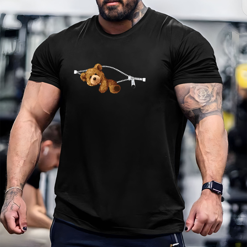 

Men's Casual T-shirt - Crew Neck, Short Sleeve, Breathable Polyester - Summer Outdoor Activities, Plus Size