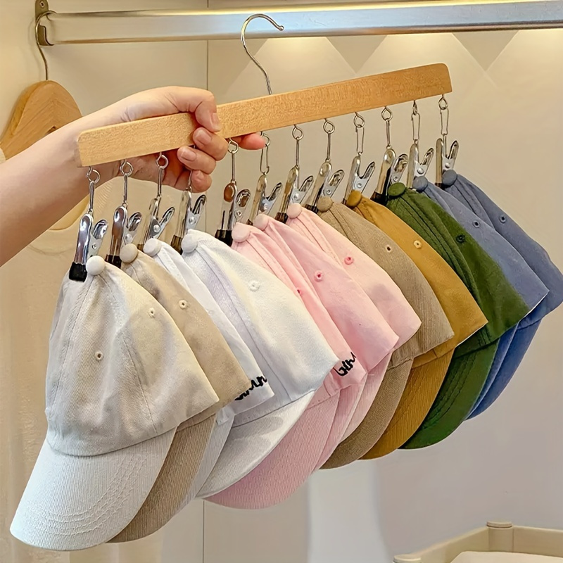 versatile 12 clip wooden hat hanger ideal for drying organizing underwear ties scarves belts in bedroom or closet Product details 3