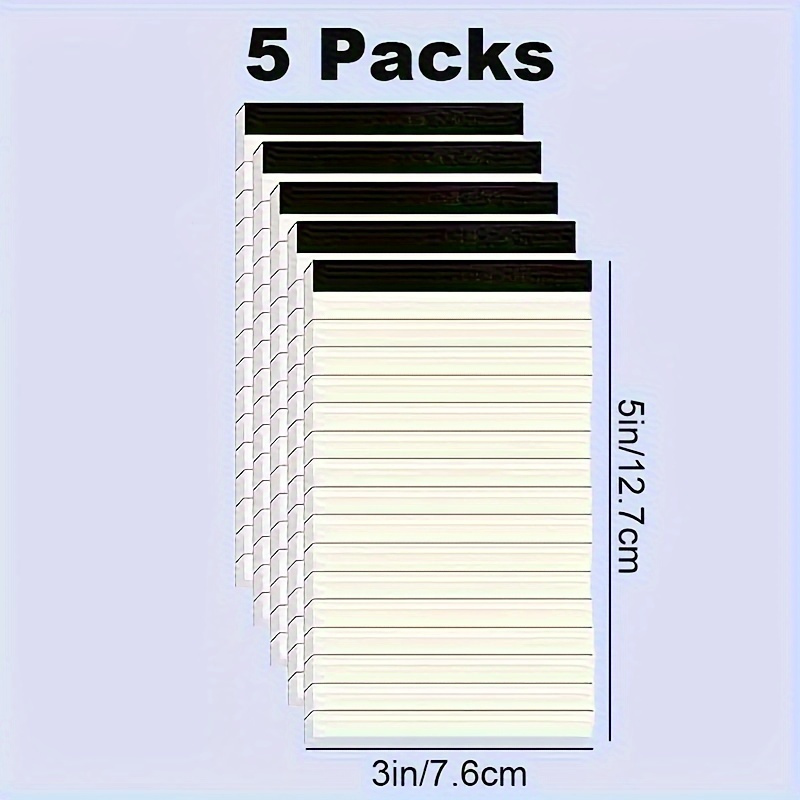 TEMU 5pcs Multipurpose Notepads, Line Notepads, 3 X 5 Inch Line Writing Notepads, Each, Suitable For School, Office, School Supplies, Back To School,