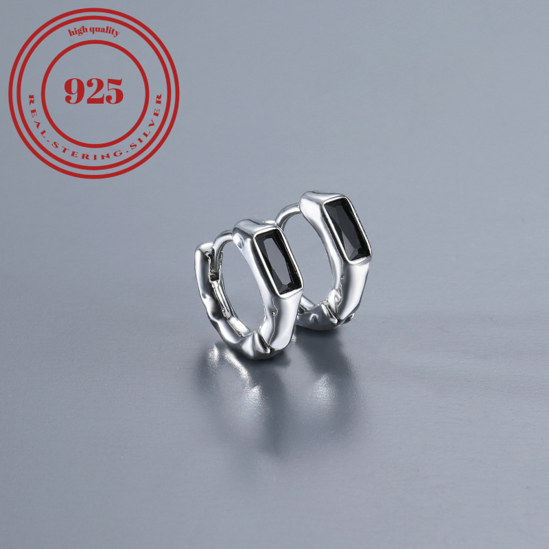 

S925 Black Sapphire Stud Earrings - A Simple Yet Classic Design That Never Goes Out Of Style.