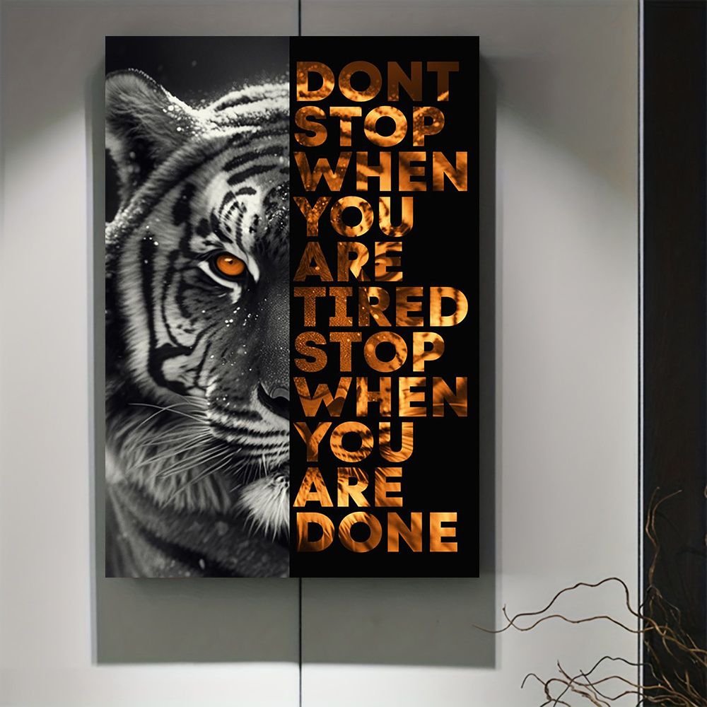 

Tiger Motivational Quote Canvas Poster Board - Frameless 12x16 Inch Wall Art For Home, Office, And Business - Inspiring Animal Wall Decor For And Animal Lovers