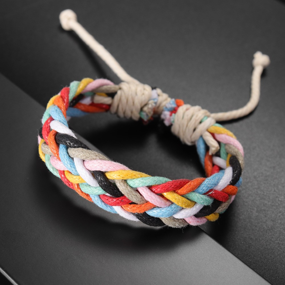 

1pc Fashion Bohemian Style Woven Adjustable Bracelet Couple Retro Ethnic Style Accessories Festival Gift Jewelry