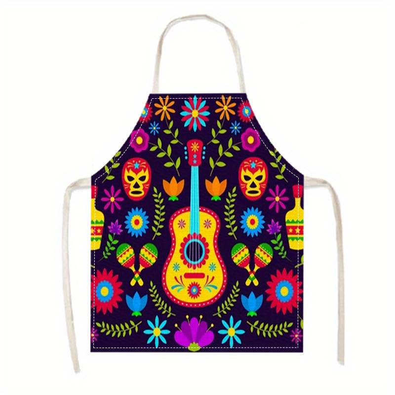 

Bohemian Chic Linen Apron With - Sleeveless, Oil-resistant & For Cooking, Baking, And Household Tasks