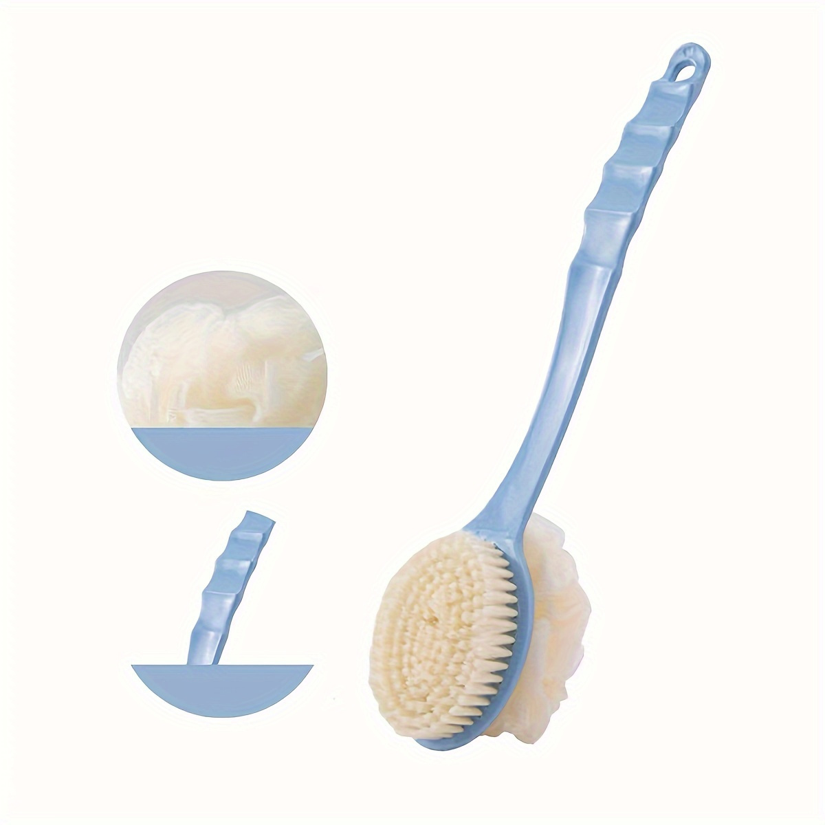 1  hair long handle japanese bath brush multi functional two in one exfoliating back scrubber with ergonomic grip for shower pink white bristles for   and re reaching back areas gentle exfoliation tool dualfunction brush comfortable grip brush Product details 8