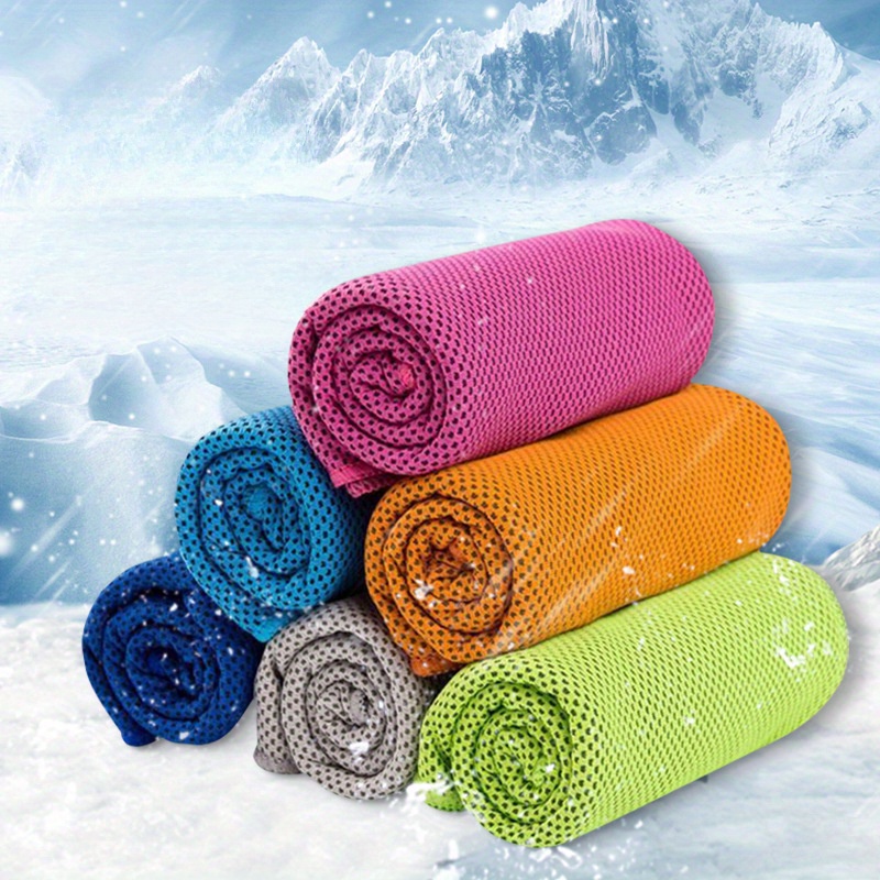 E-shop Set mit 6 Kühlhandtüchern für Nacken und Gesicht, inklusive Eis-Tücher, die weich und atmungsaktiv sind, geeignet für Yoga, Sport, Laufen,