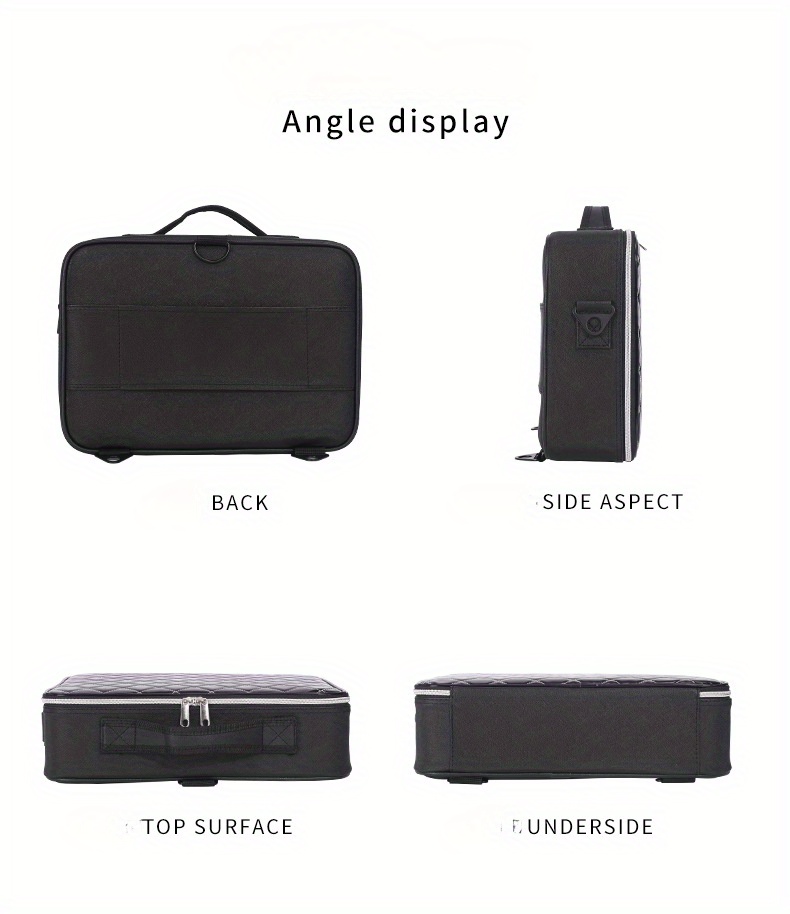 everyday   large capacity waterproof makeup bag quilted travel cosmetic organizer for brushes beauty tools and manicure accessories portable artist storage case with multiple compartments beauty tool organizer stylish artist case waterproof interior lining cosmetic bag Product details 9