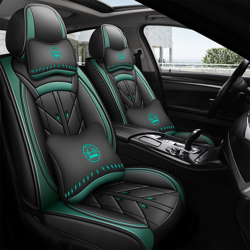 

Universal Fit Leather Car Seat Cover Set For 5-seater Vehicles - All-season, Durable, Dirt-resistant, No-wash Polyester Fiber Surface With No Filler - Easy Installation Seat Cushion Protector