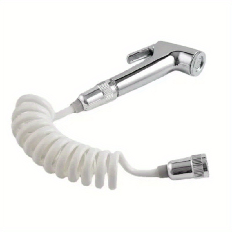 TEMU Stainless Steel Handheld Showerhead With Hose - Water-saving Bathroom Sprayer, , Personal Hygiene And Pet Bathing