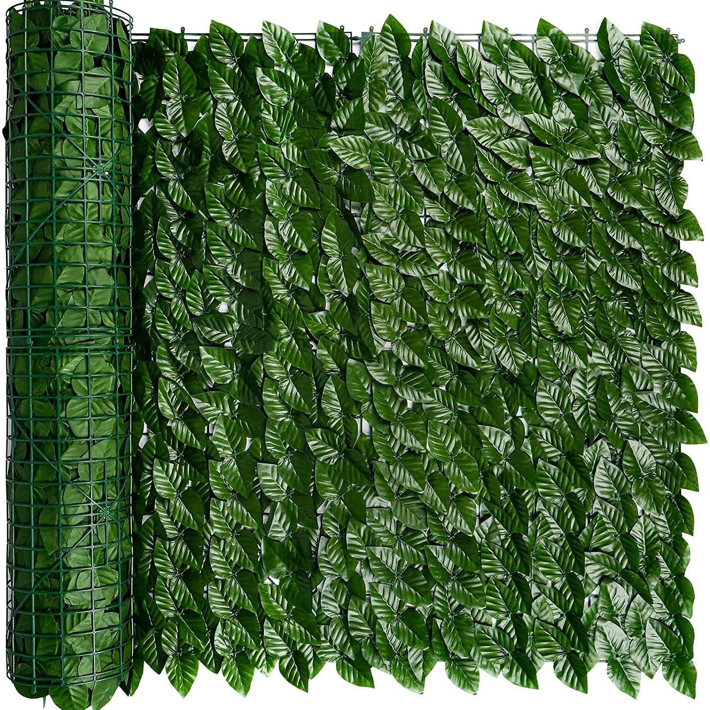 

1pc Artificial Ivy Faux Hedge Privacy Screen Fence - Uv Protected Outdoor Garden Wall Decor - Plastic Green Leaf Vine Balcony Fencing