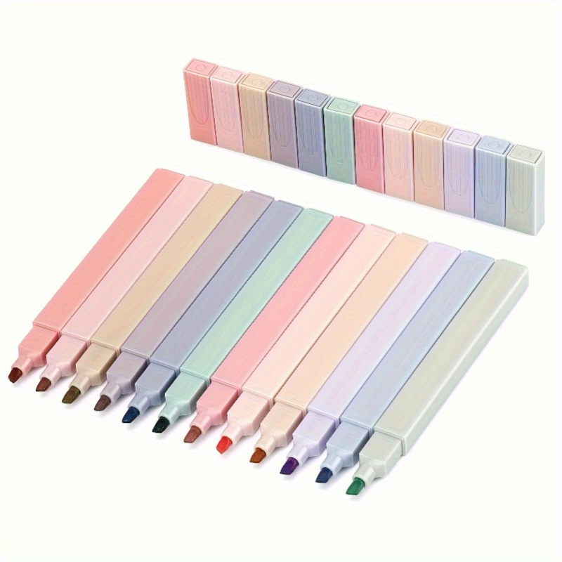 

3-piece Morandi Pastel Highlighter Pens - Vibrant & Safe For Eyes, Ideal For Students & Professionals