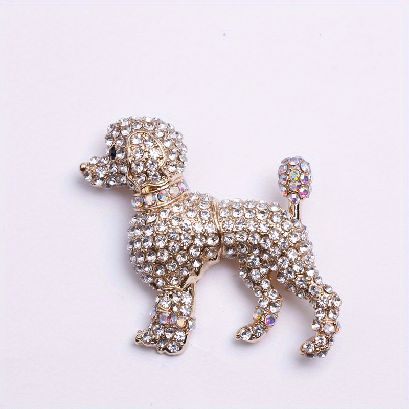 E-shop Funkelnder Strass-Pudel-Broschen - Wunderschönes Tier-Themen-Modeaccessoire für Kleidung - , um & Hüte mit Charme zu versehen - Ideal für Anzug-