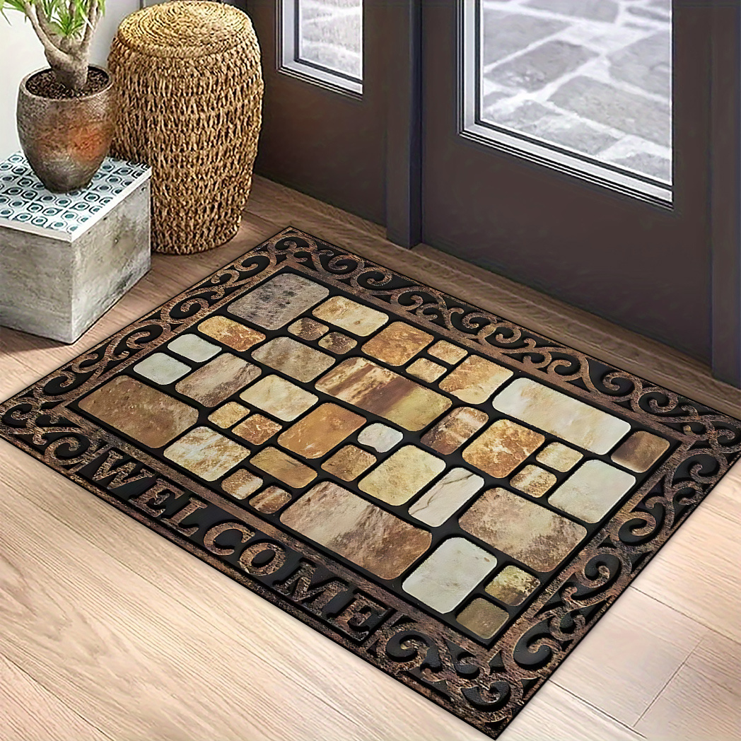

Vintage Pebble Pattern Welcome Doormat - Anti-slip, Stain-resistant Entrance Rug For Clean & Safe Floors - Perfect For Home Decor, 19.7x31.5/23.6x35.4/31x47 Inches