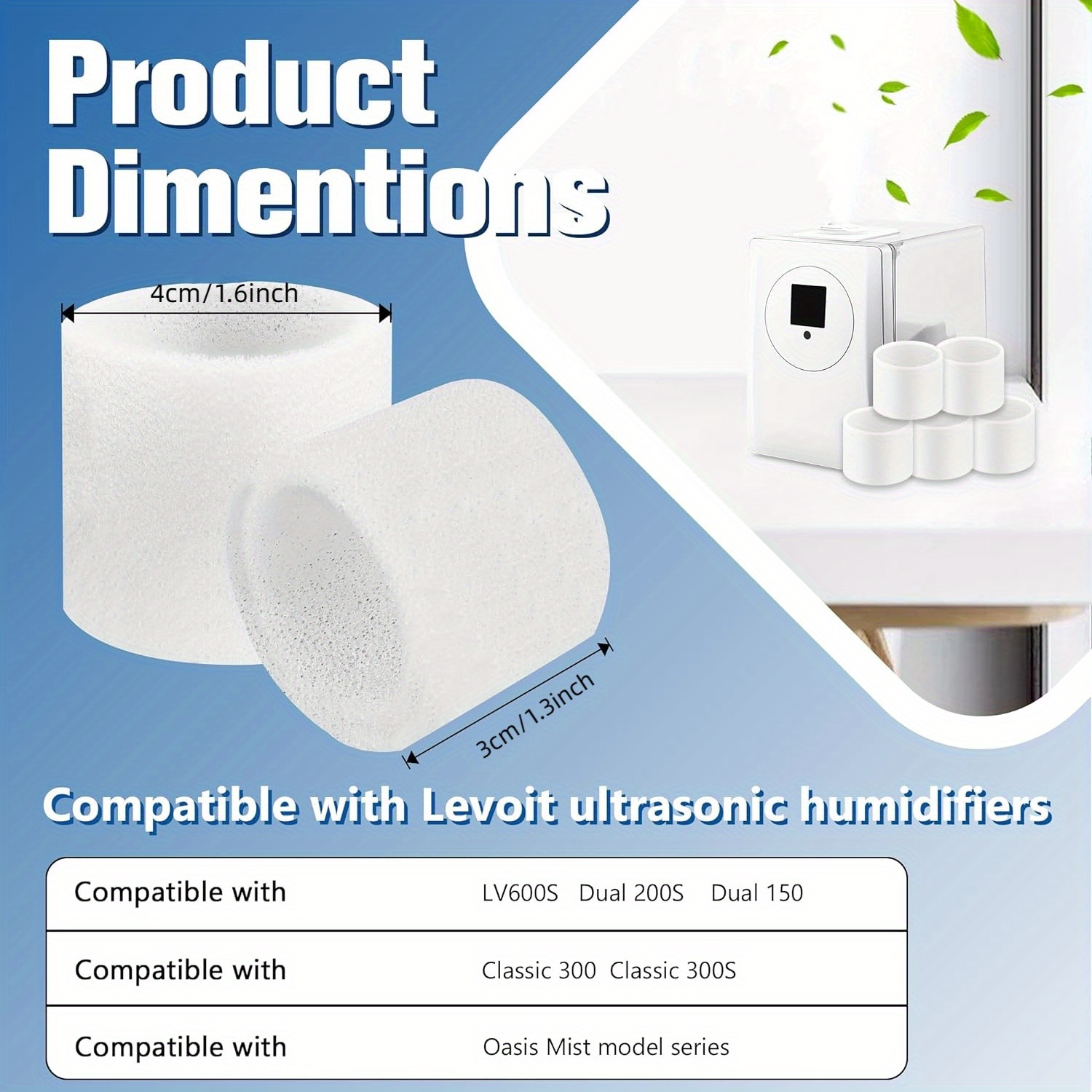 levoit compatible humidifier filters 10 piece easy install for classic oasismist series