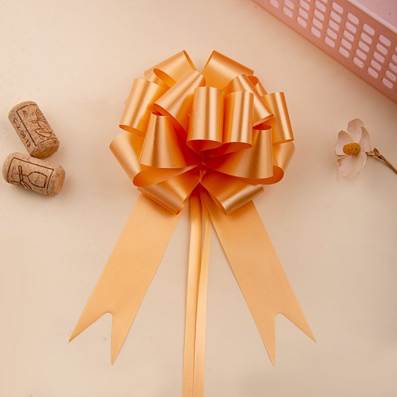 

30pcs Gift Wrapping Bow Solid Color Ball Flower Christmas Day Gift Flower Wrapping Plain Hand Drawn Flower Ribbon