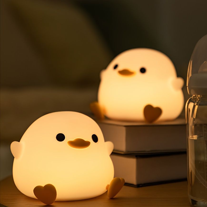 

Modern Style Animal Night Light - Usb Rechargeable Touch Control Duck Lamp With Color Changing Feature, Adjustable Lighting, Freestanding Plastic Shade, For Bedroom Tabletop