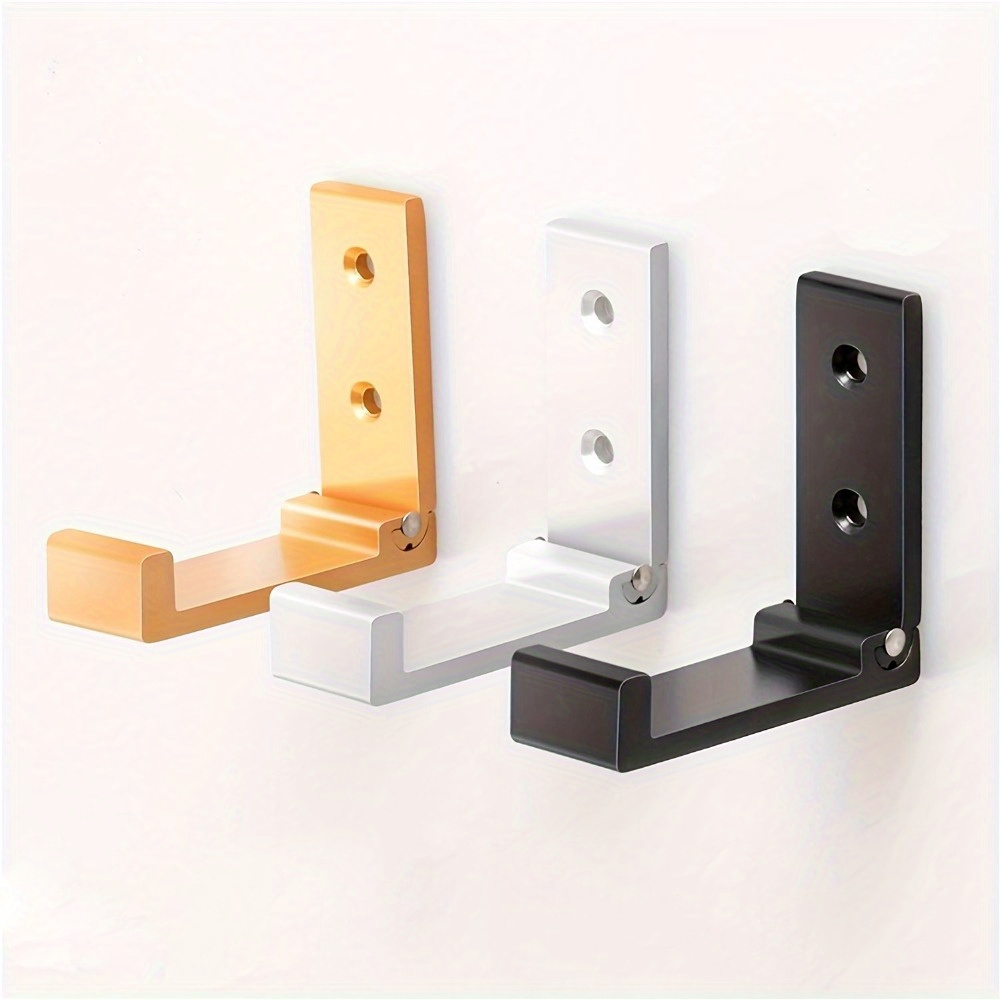 

4pcs Fashionable Metal Coat Hooks - Foldable Wall Mount, Heavy-duty, Rust-free For Coats, Towels, Hats, Bags & Fitness Gear