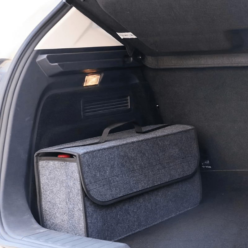 

Portable Felt Car Trunk Organizer - Collapsible Storage Box For Interior Organization, Durable Polyester Trunk Storage Organizer Car Trunk Storage Organizer