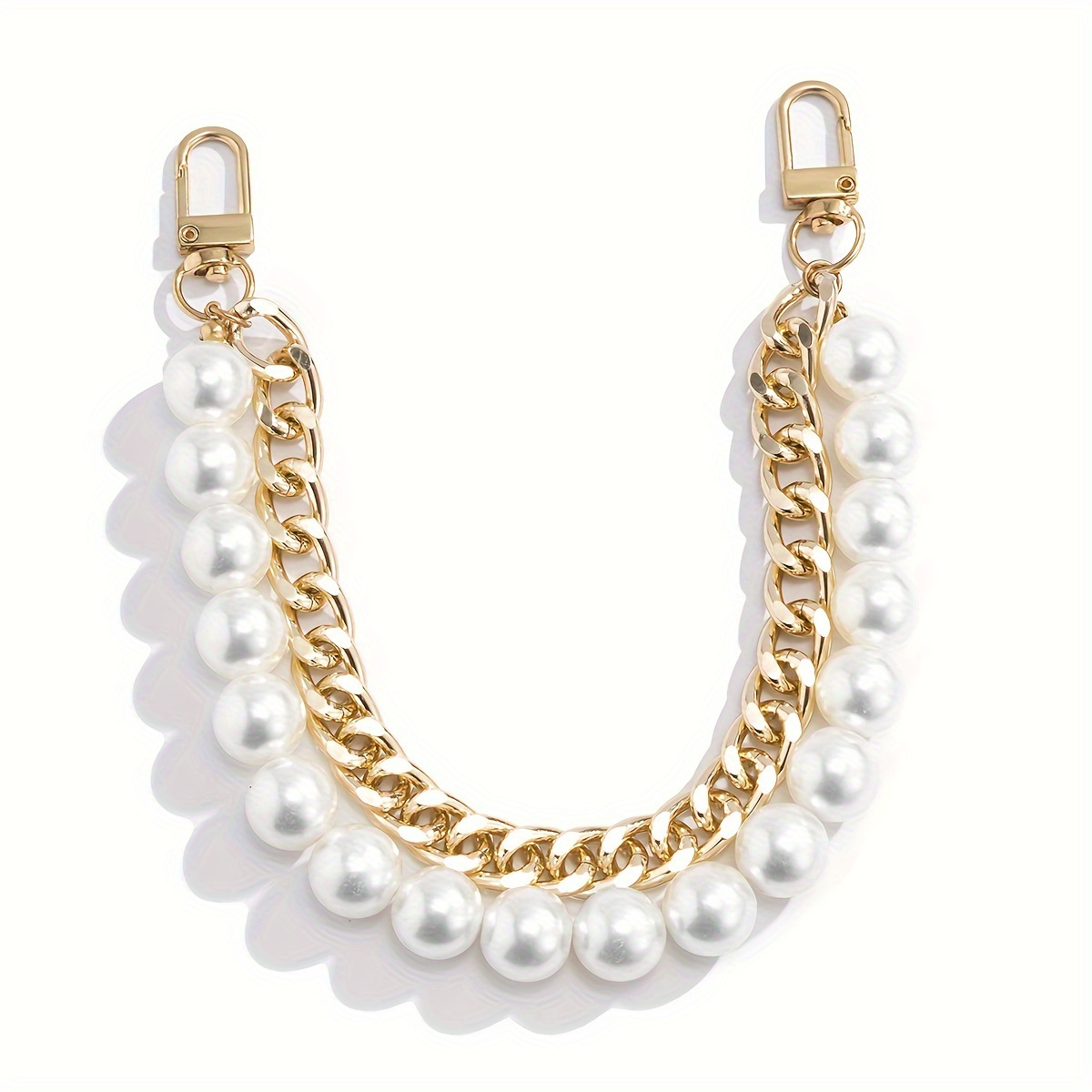 

1pc Fashion Bag Purse Chain Accessory - Pearl Beaded Shoulder Strap With Retro Simple Alloy - Versatile Aluminum Chain Handbag Strap For Purse Making - Bag Strap/bag Chain Material: Alloy & Other