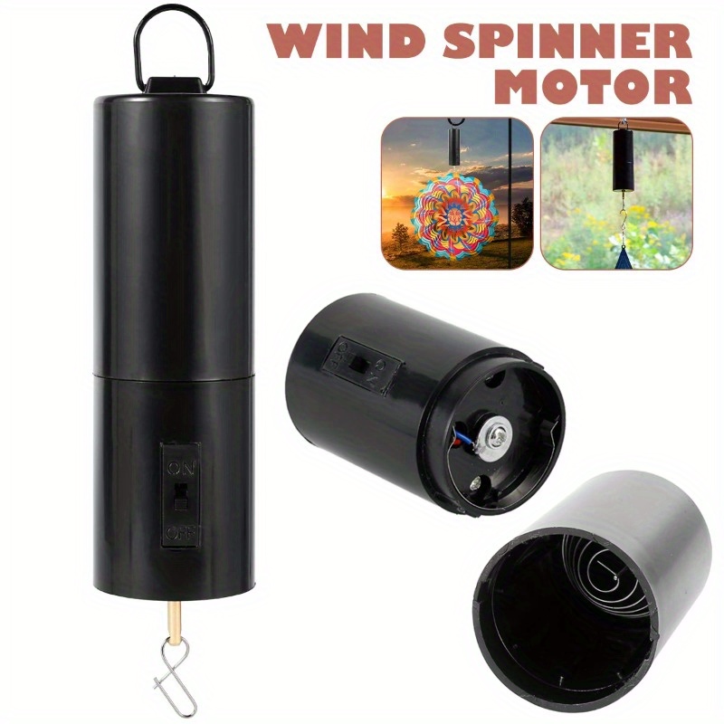 

1pc Spinner Motor - Battery-powered, 6 Lbs Capacity, 30 Rpm, Metal Construction, Hanging Rotating Chime For Outdoor Use, Large Wind Spinners