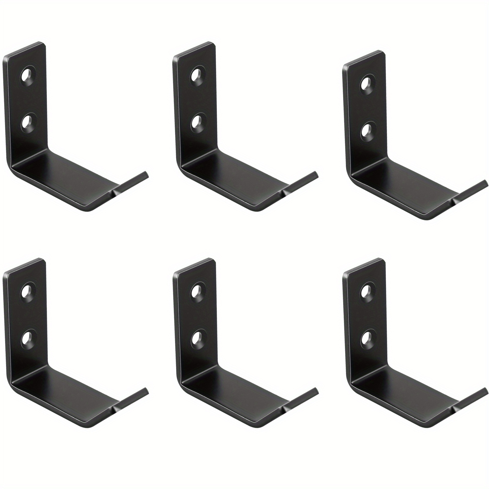 Image of 6pcs Heavy Duty Stainless Steel Wall Hooks - 201 Grade, Load-bearing Up To 6 Ton, Perfect For Garage & Garden Tool Storage