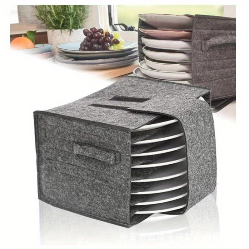 

Portable Felt Picnic & Camping Cutlery Organizer - Layered Storage Bag For Plates, Utensils & Accessories