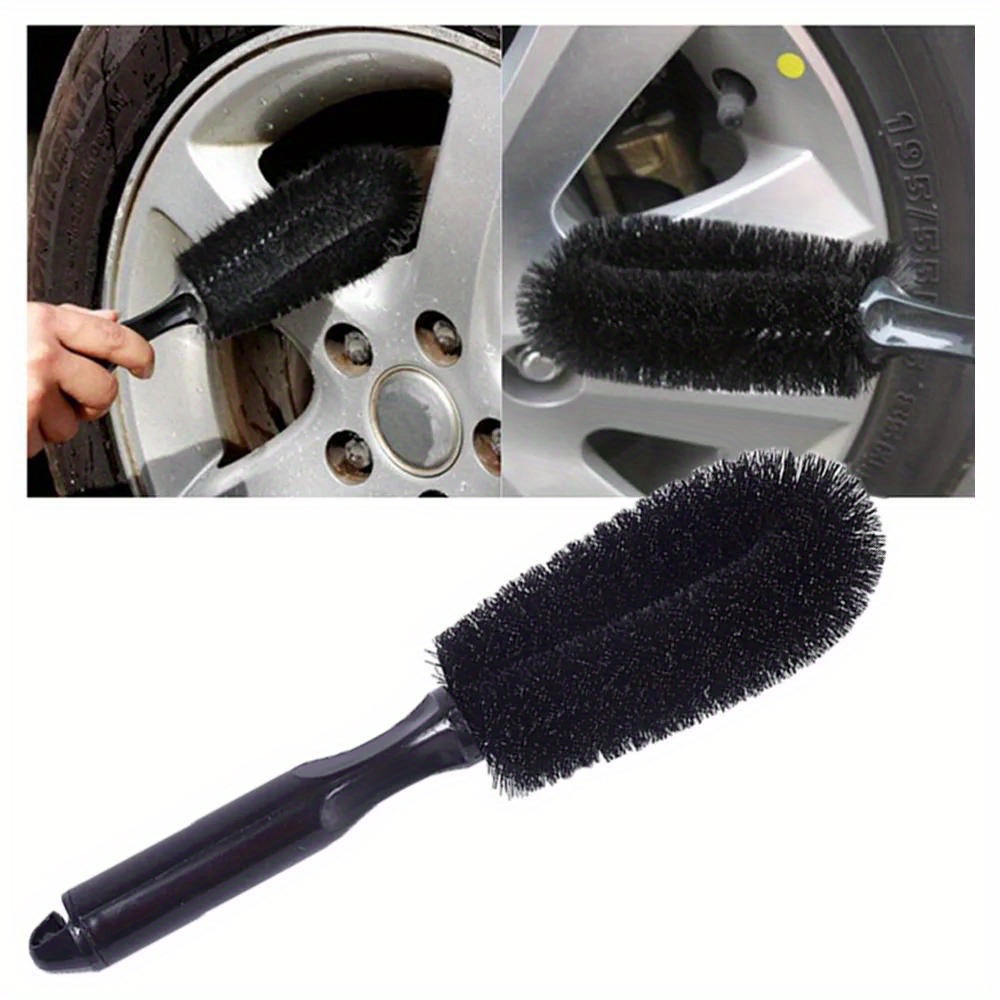 

Premium Wheel Brush For Car & Motorcycle - Tire Cleaning And Rim Scrubber Tool With Dust Handle