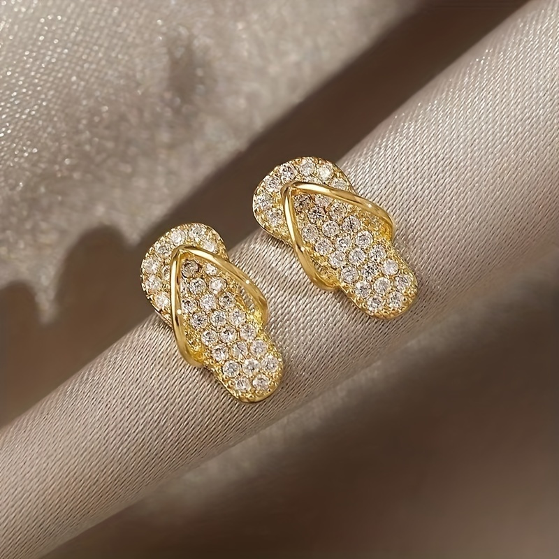 

Fashion Alloy Slipper Earrings With Accents, Minimalist Jewelry Gift