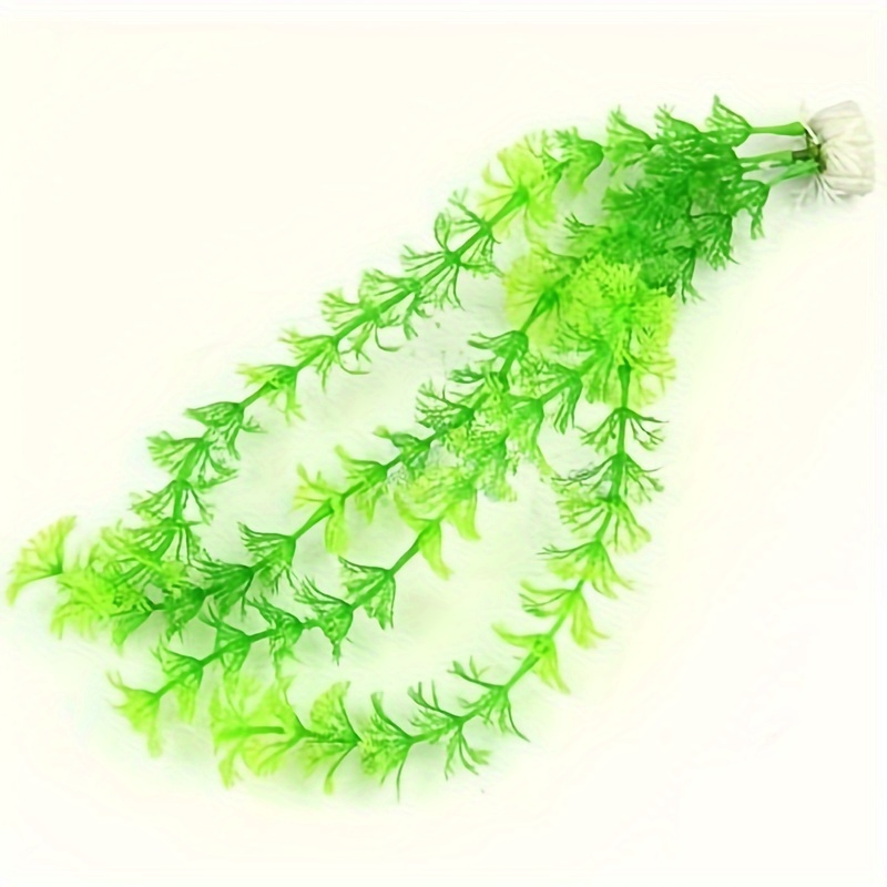 Image of 1pc Vibrant Green Artificial Water Grass Plant - 3-section Realistic Plastic Aquarium Decoration, Perfect For Fish Tank Landscaping, Aquarium Accessories