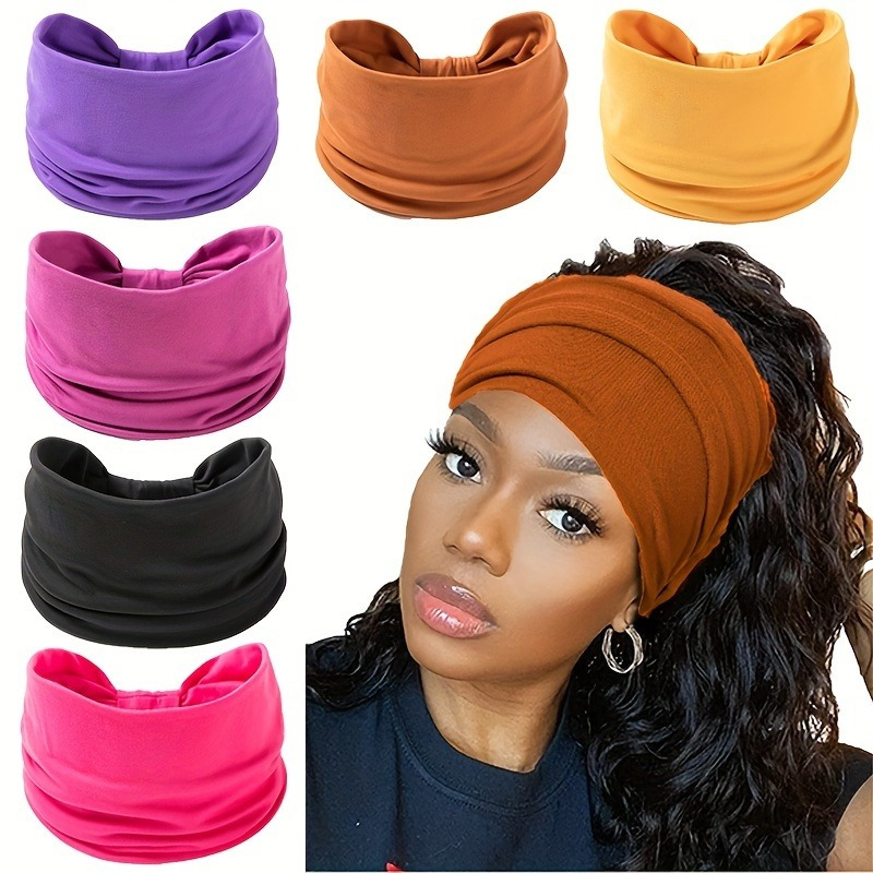 

Solid Color Sports Headbands, Fashionable Women's Headwraps, Non-slip Running Yoga Workout Hairbands, Sweet And Hip-hop Style, Multi-color Set For Gym And Outdoor Activities