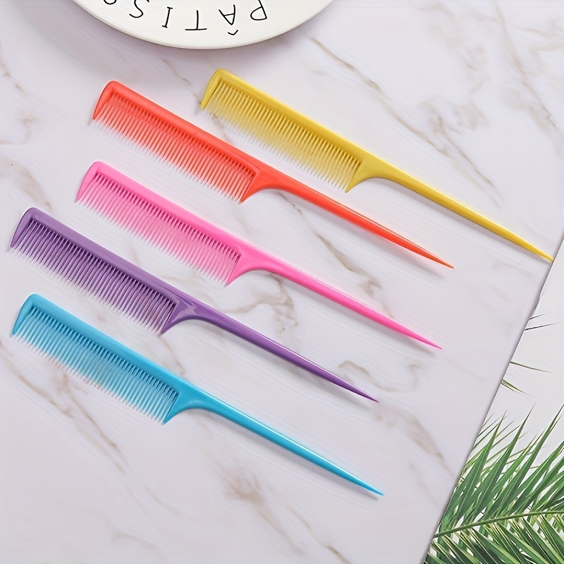 

5pcs/set Comb Picking Comb Plastic Hairdressing Comb Anti-static Hair Styling Comb For Barber Salon Home Use