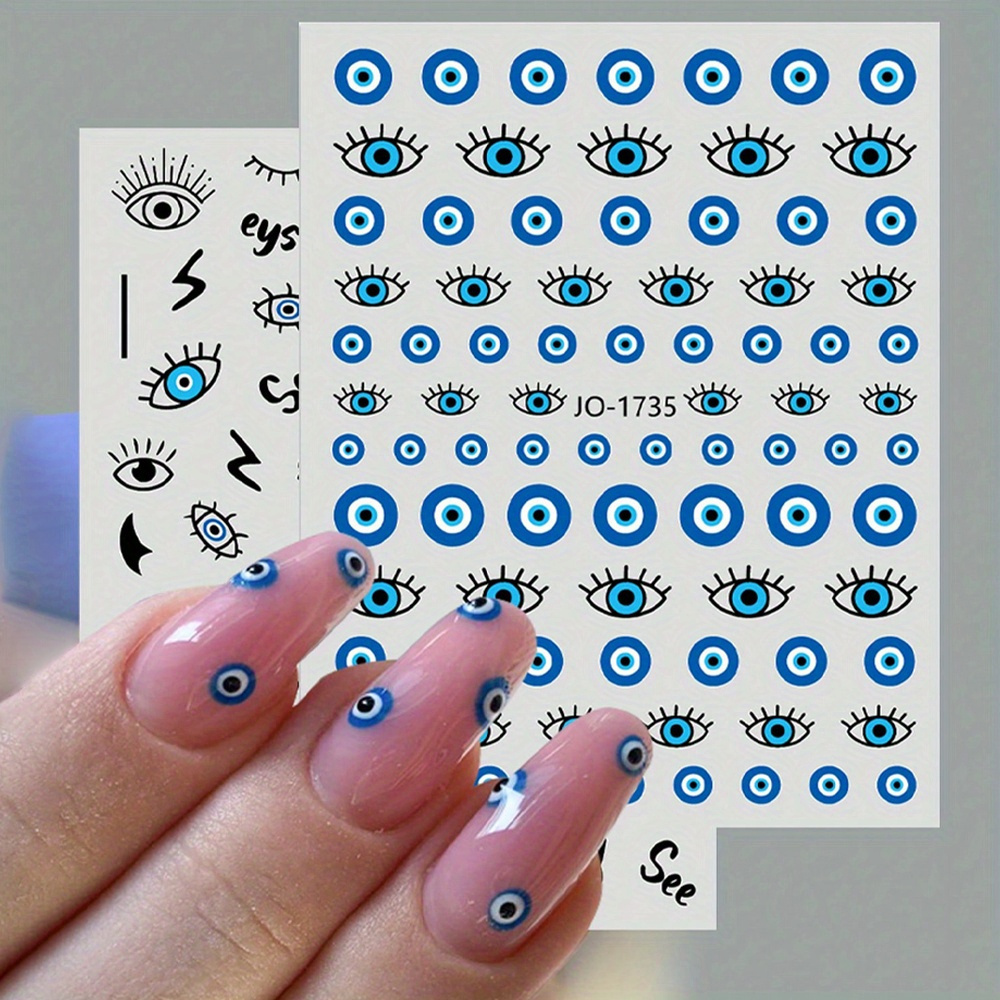 2pcs Evil, Eyes Nail Art Stickers